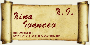 Nina Ivančev vizit kartica